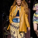 Blake Lively It Ends with Us Mustard Leather Jacket