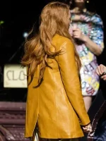 Blake Lively It Ends with Us Mustard Leather Jacket - Image 3