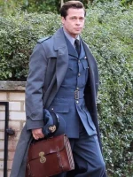 Brad Pitt Allied Double Breasted Grey Coat