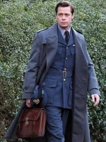 Brad Pitt Allied Double Breasted Grey Coat - Image 2