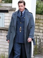 Brad Pitt Allied Double Breasted Grey Coat - Image 3