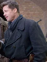 Brad Pitt Inglourious Basterds Brown Wool Coat - Image 3