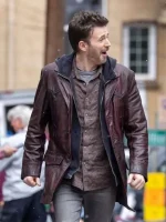 Chris Evans Red One Leather Jacket Coat - Image 2