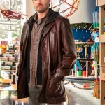 Chris Evans Red One Leather Jacket Coat