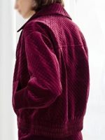 Emily in Paris Lily Collins Maroon Velvet Jacket - Image 5