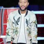John Legend The Voice Embellished Bird Print Bomber Jacket