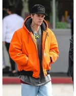 Justin Bieber L.A Orange Hooded Jacket