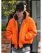 Justin Bieber L.A Orange Hooded Jacket - Image 2