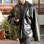 Kanye West Black Oversized Leather Coat Jacket