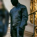Kanye West Cafe Racer Black Leather Jacket