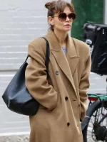 Katie Holmes NYC Street Style Brown Coat - Image 2