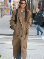 Katie Holmes NYC Street Style Brown Coat - Image 3