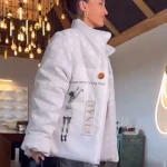 Kristin Juszczyk Caitlin Clark White Jacket