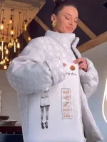 Kristin Juszczyk Caitlin Clark White Jacket - Image 3