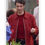 Marcello Emily in Paris S04 Red Suede Leather Jacket - Image 5