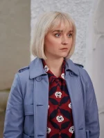 Matilda Stone Queens of Mystery Blue Leather Trench Coat