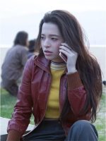 Mikey Madison Better Things S05 Maroon Leather Jacket