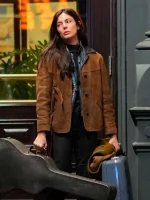 Monica Barbaro A Complete Unknown 2024 Suede Leather Jacket - Image 3