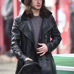 Rory Culkin 5lbs of Pressure Black Leather Coat