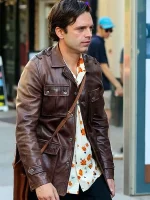 Sebastian Stan A Different Man Brown Leather Jacket - Image 2