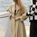 Taylor Swift Italy’s Lake Como Tan Beige Trench Coat