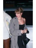 Taylor Swift Oversize Gray Plaid Coat - Image 3