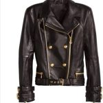 Billie Double-Breasted Black Leather Jacket