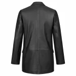 Black Leather Blazer For Women - Image 2