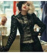 Cruella 2021 Emma Stone (Estella) Black Leather Jacket - Image 2