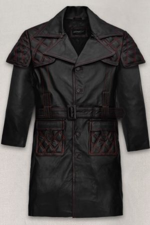 Front view of the Elvis Presley Long Coat laid out in full.