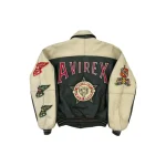 Back view of J-Hope On The Street 2023 Avirex Leather Varsity Jacket