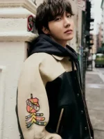 J-Hope On the Street 2023 Avirex Leather Varsity Jacket - Image 4