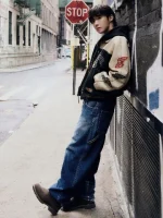 J-Hope On the Street 2023 Avirex Leather Varsity Jacket - Image 6