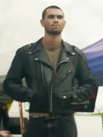 K.J. Apa One Fast Move 2024 Black Leather Jacket - Image 2