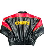 Kansas City Chiefs Vintage Black Leather Jacket - Image 2