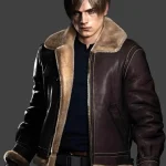 Leon Kennedy Resident Evil 4 Shearling Jacket