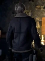 Leon Kennedy Resident Evil 4 Shearling Jacket - Image 2