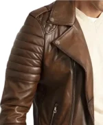Luca Men's Vintage Brown Brando Biker Jacket - Image 4