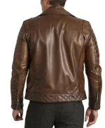 Luca Men's Vintage Brown Brando Biker Jacket - Image 6