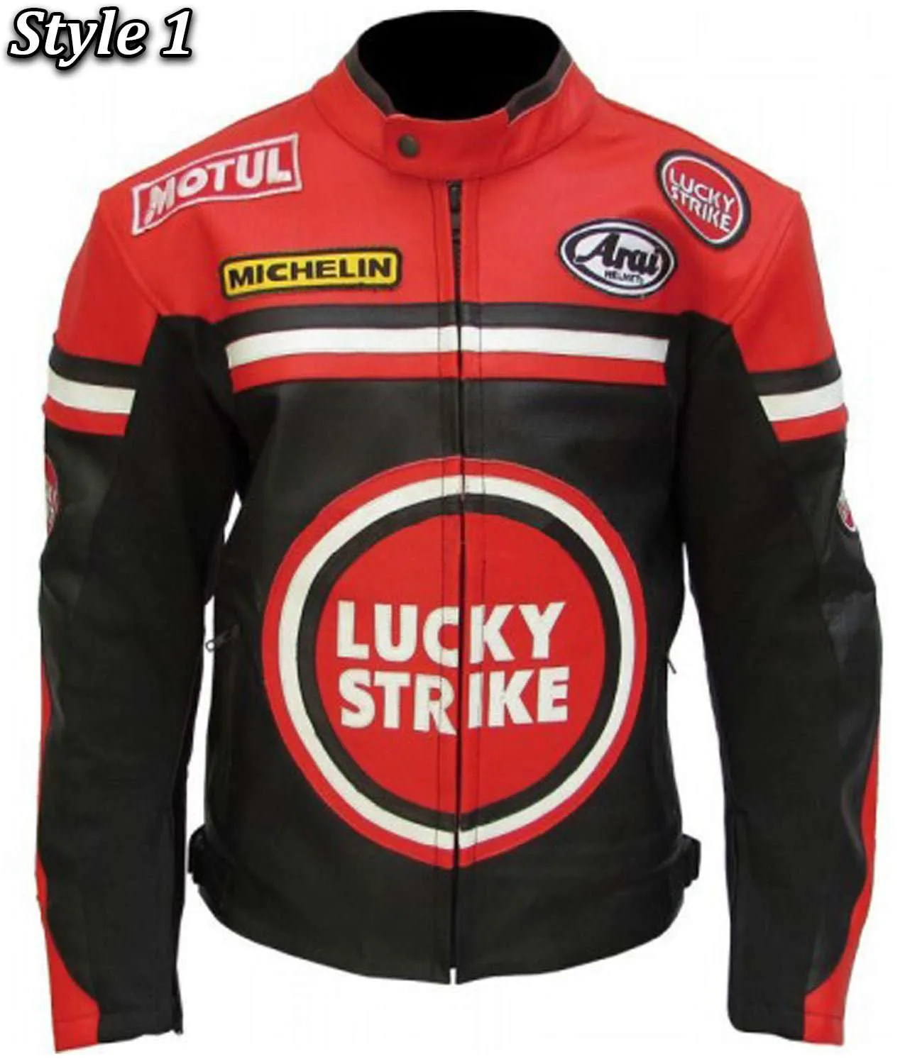 lucky-strike-leather-racing-biker-jacket-01 Lucky Strike Leather Racing Biker Jacket - Image 1