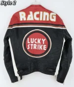 Lucky Strike Leather Racing Biker Jacket - Image 4