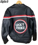 Lucky Strike Leather Racing Biker Jacket - Image 6