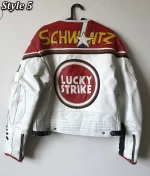 Lucky Strike Leather Racing Biker Jacket - Image 10