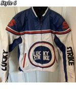 Lucky Strike Leather Racing Biker Jacket - Image 11