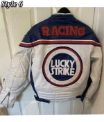 Lucky Strike Leather Racing Biker Jacket - Image 12