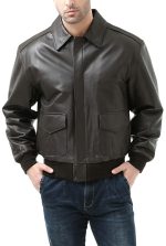 Men Air Force A-2 Landing Leathers Flight Bomber Jacket - Image 2