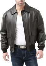 Men Air Force A-2 Landing Leathers Flight Bomber Jacket - Image 3