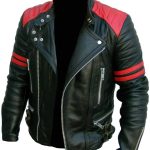 Men's Brando Classic Red and Black Vintage Biker Jacket