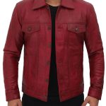 Mens Reddish Maroon Trucker Jacket