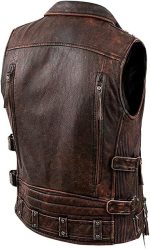 Negan The Walking Dead Cowhide Sleeveless Motorcycle Leather Vest - Image 6